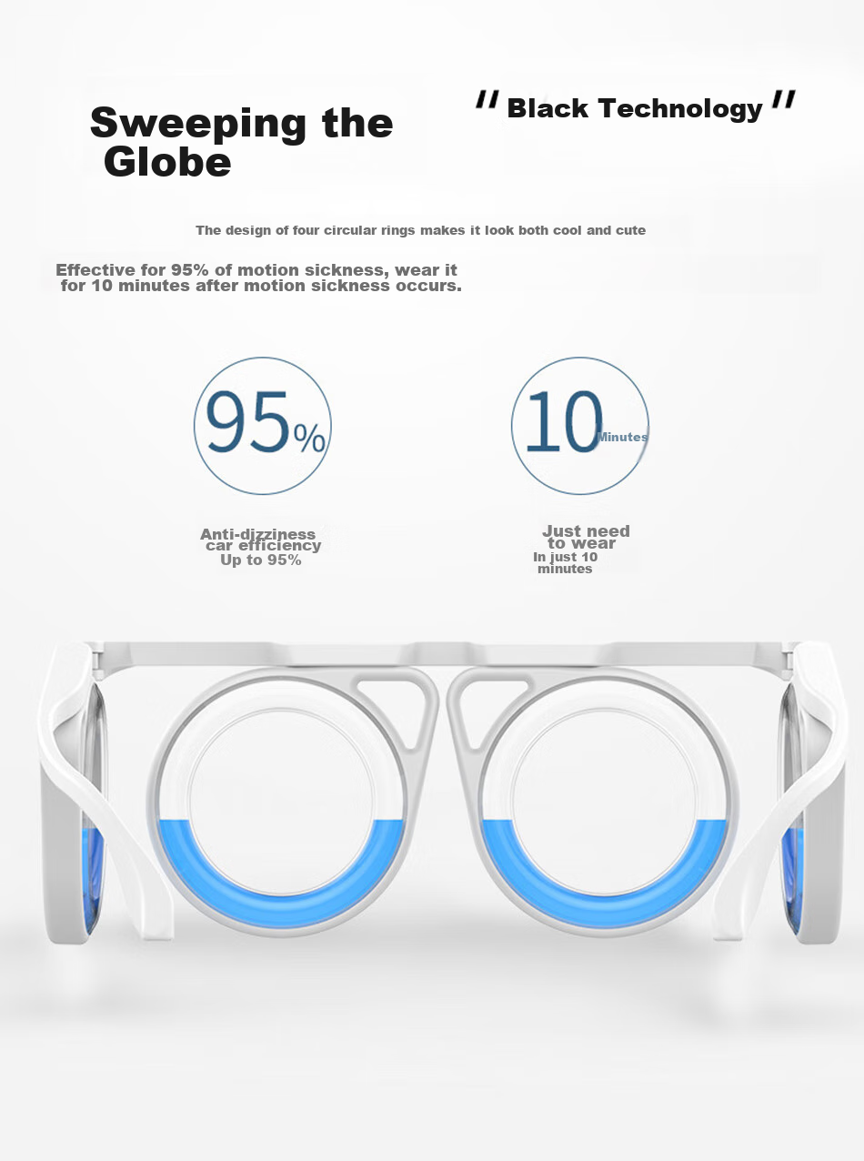 DRATRA Motion Sickness Glasses Liquid Miracle High-Tech Anti-Sea-Sickness And Air-Sickness Glasses for Adults, Children And Elderly, Game Anti-3D Dizziness Preventio 3