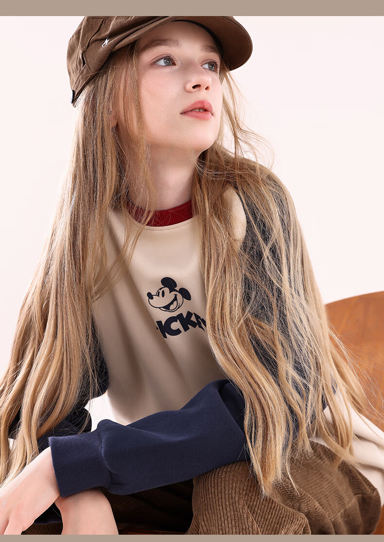 Disney Children's Sweatshirt, Girls' Autumn Top for Older Kids, Stylish Preppy Outfit for Girls, DS022 Navy Blue, 150cm 4