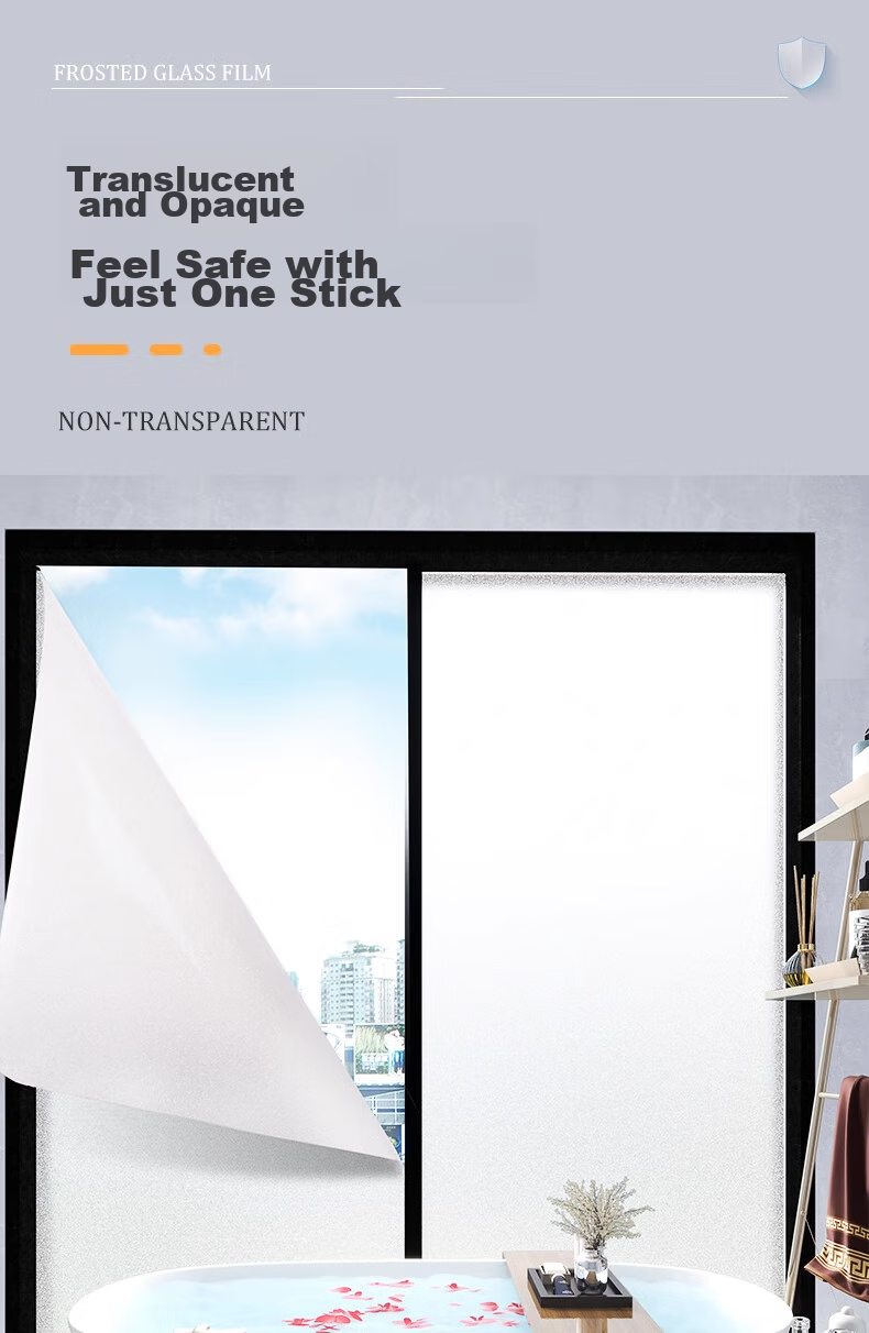 Modouyu Privacy Window Film Frosted Glass Privacy Sticker 0.9*2m Light-Transmitting Not See-Through Bathroom Toilet Sticker 3