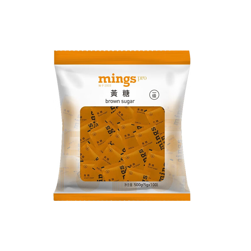 铭氏（Ming's）咖啡糖包 赤砂糖 独立包装黄糖 5g×100包 咖啡伴侣冲饮糖