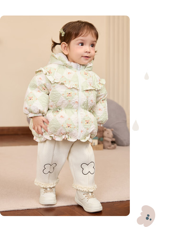 BALABALA Children's Clothing, Baby down Jacket, Girls' Winter Short Coat, Kids' Warm Outerwear, Cute Boys' 16