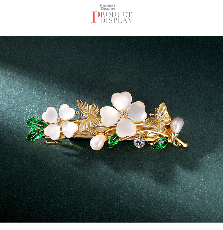 CHIMERA Four-Leaf Clover Hair Clip, High-End Hair Accessory for Women, Back of Head Spring Clip, Hair Ornament, Birthday Gift for Girls 3