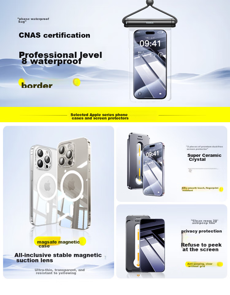 Baseus Tempered Glass Screen Protector for IPhone 14 Plus/13 Pro Max, Ultra-Ceramic Crystal Clear Anti-Drop Anti-Fingerprint HD Full Coverage Front Film, 2-Pack 1