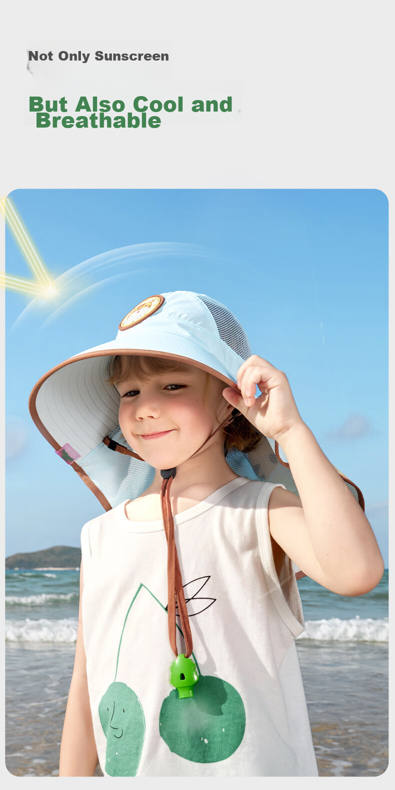 Kocotreekk Kids Sun Protection Hat Large Brim Summer Baby Sunshade Hat Boys Girls UV Protection Beach Hat 13