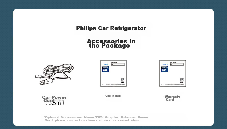 PHILIPS Car Compressor Refrigerator, Dual-Use for Vehicle And Home, 12V/24V, Freezing And Refrigeration TB5401, Outdoor And Indoor Use 22