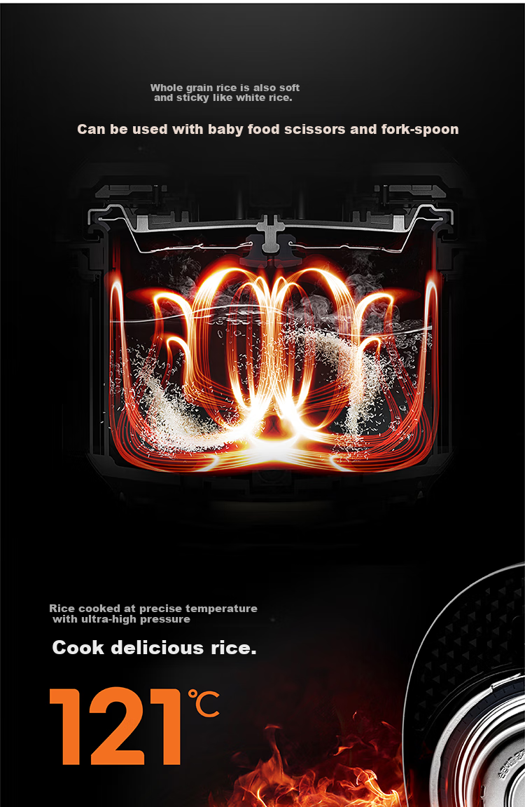 CUCHEN Korean Imported Rice Cooker Dual Inner Pots Replaceable 0-Coating Inner Pot 3L Household IH Electromagnetic 2.1x High-Pressure Heating Multifunctional Rice Cooker [New Arrival] 6
