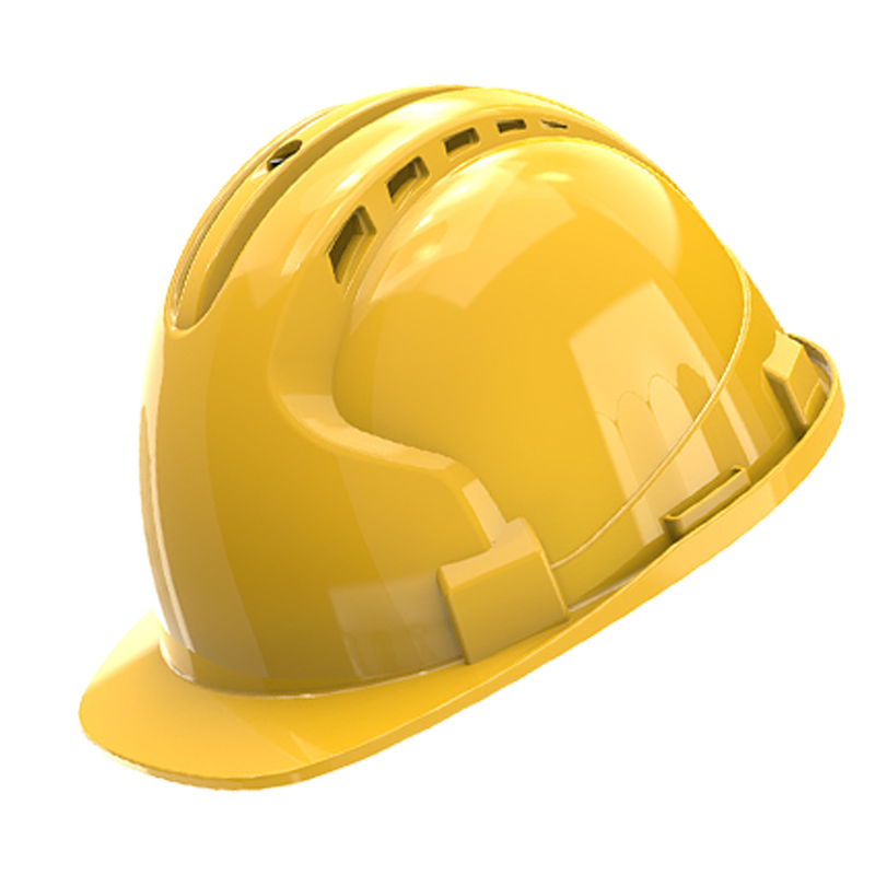 SHENGLI Built-in Fan Safety Helmet with Four Fans Summer Cooling ABS New National Standard Construction Safety Helmet Yellow 1 Piece TH430Y
