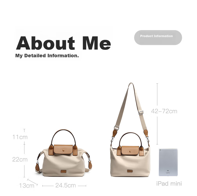 Laifu Lightweight Simple Dumpling Bag Large Capacity Water-Resistant Canvas Crossbody Shoulder Bag Practical Gift Birthday Present 12
