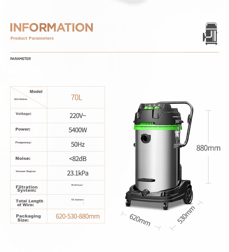Jienuo Large Industrial Vacuum Cleaner for Factories And Workshops, Powerful Dust Removal Machine with Strong Suction And Water Absorption, Automatic Dust Cleaning JN-301T 12
