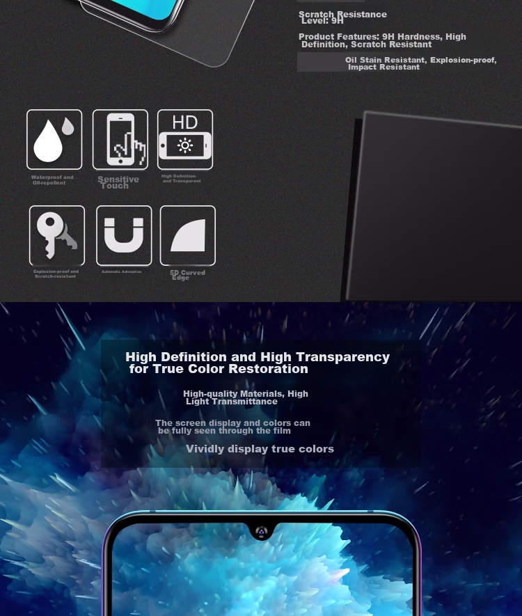 ESCASE Huawei Honor 30/30S Tempered Glass Screen Protector, Non-Full Coverage, No White Edge, Shatterproof [High Definition] 5