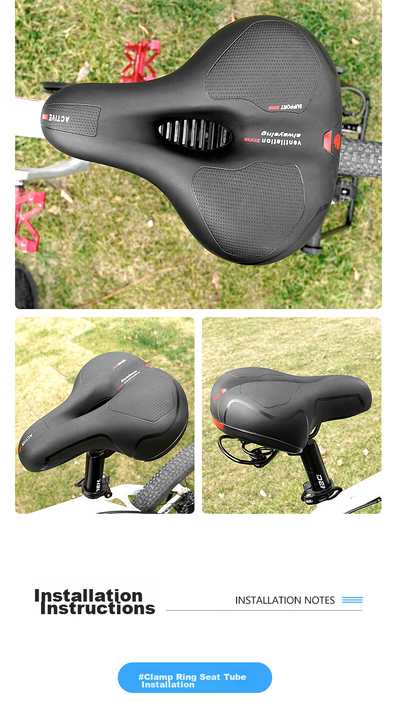 Move Iron Bicycle Seat, Mountain Bike Shock-Absorbing Saddle, Thickened Foam Saddle, Universal Seat Cushion, Cycling Equipment Accessory 13