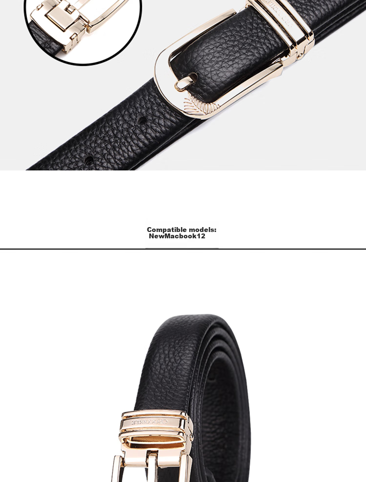 CROCODILE Zodiac Year Top-Grain Leather Women's Belt, Casual Pin Buckle Belt, Birthday Gift for Girlfriend, 11609 Red 6