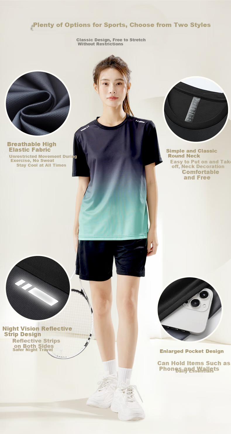 VICTORIATOURIST Women's Sports Set: Quick-Dry Running Shirt, Basketball And Badminton Outfit, Summer Shorts, T-Shirt, Yoga And Fitness Wear 2