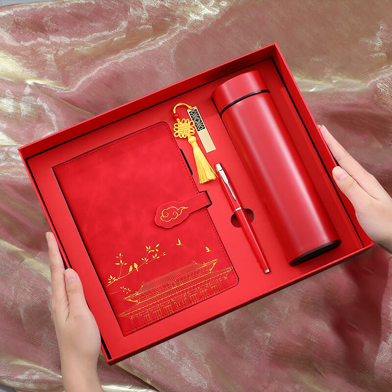 Jiaranheng National Trend Notebook Gift Box Stationery Set, Forbidden City High-Quality Journal, Thermos Cup, USB Drive Style, Business High-End Gift for Clients, Corporate Annual Meeting Souvenir, Customizable