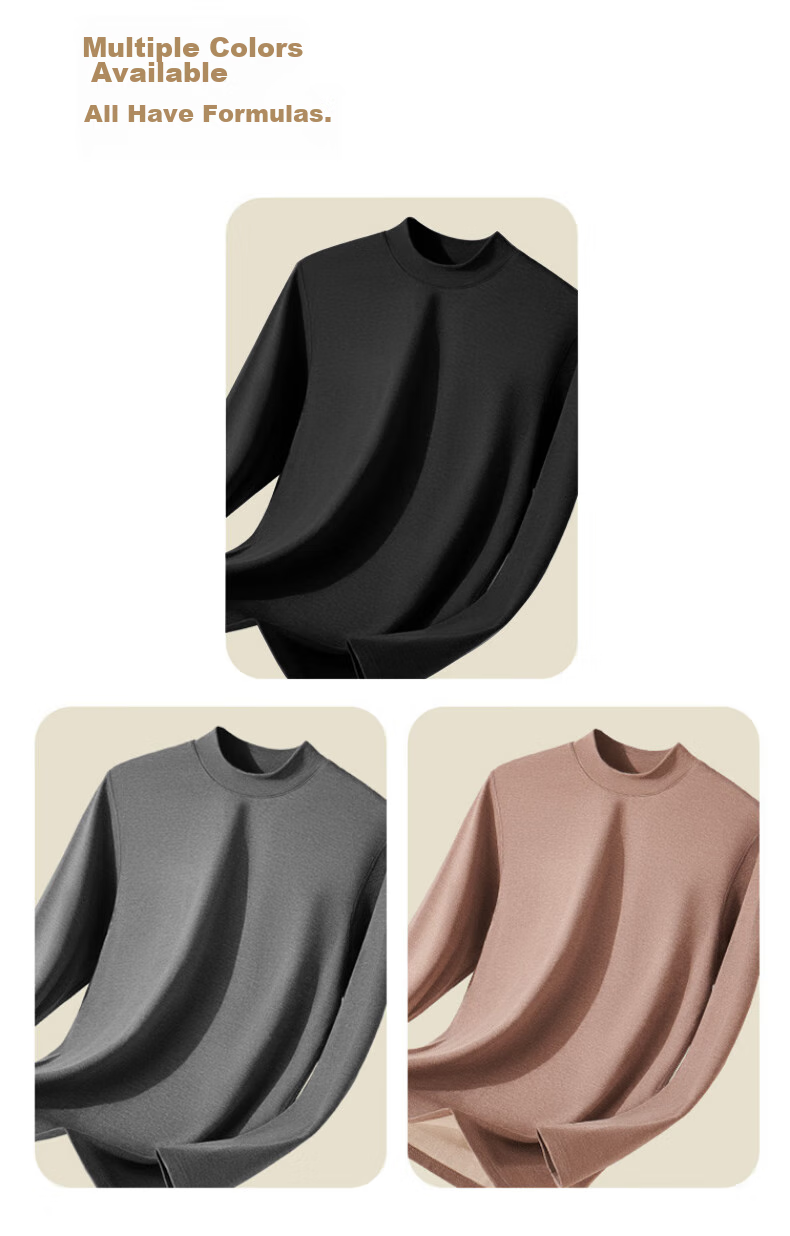 LangSha Men's Wool And Silk Blend Sweater [2026 Autumn/Winter New Arrival], Base Layer, Warm Top, 7A Antibacterial, Fleece-Lined, Heat-Generating 15