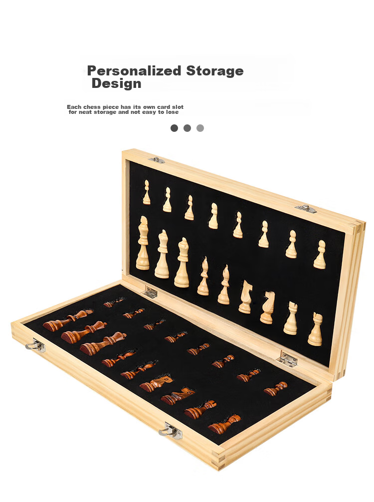 Zihu International Chess High-Grade Magnetic Rosewood Folding Portable Chessboard Solid Wood Chess Pieces Outdoor Student Children Competition Special 7