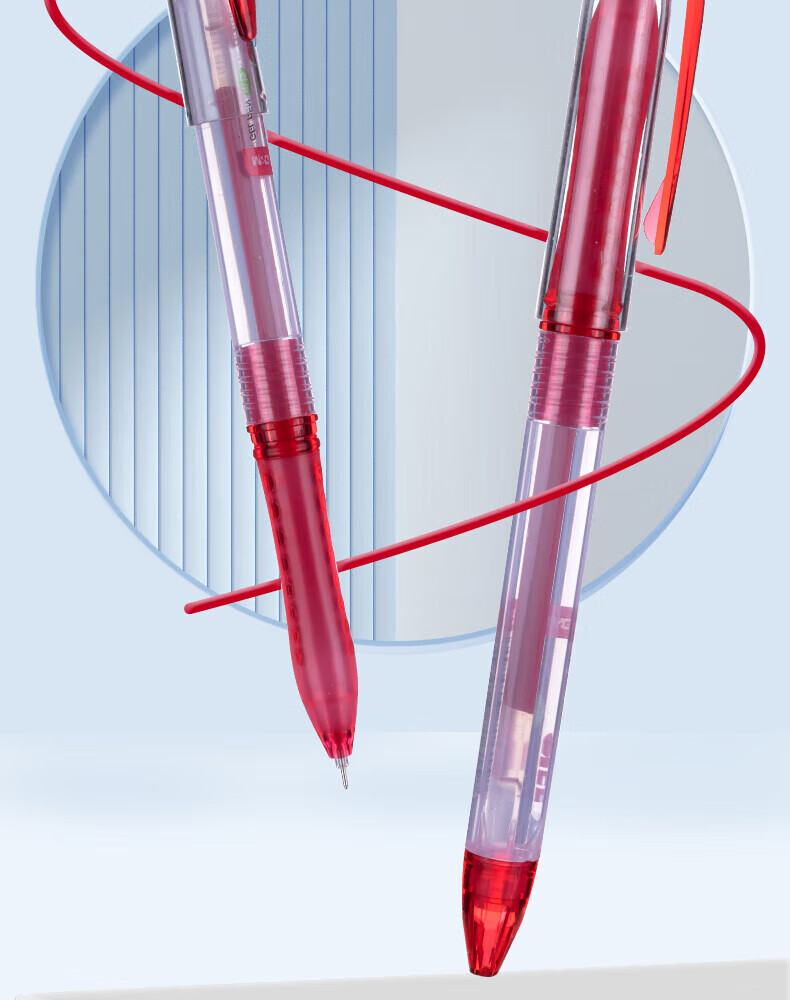 M&G Lingzhi Series 0.38mm Red Gel Pen Student Cap-Off Needle Tip Signature Pen GP1212C 3-Pack 1