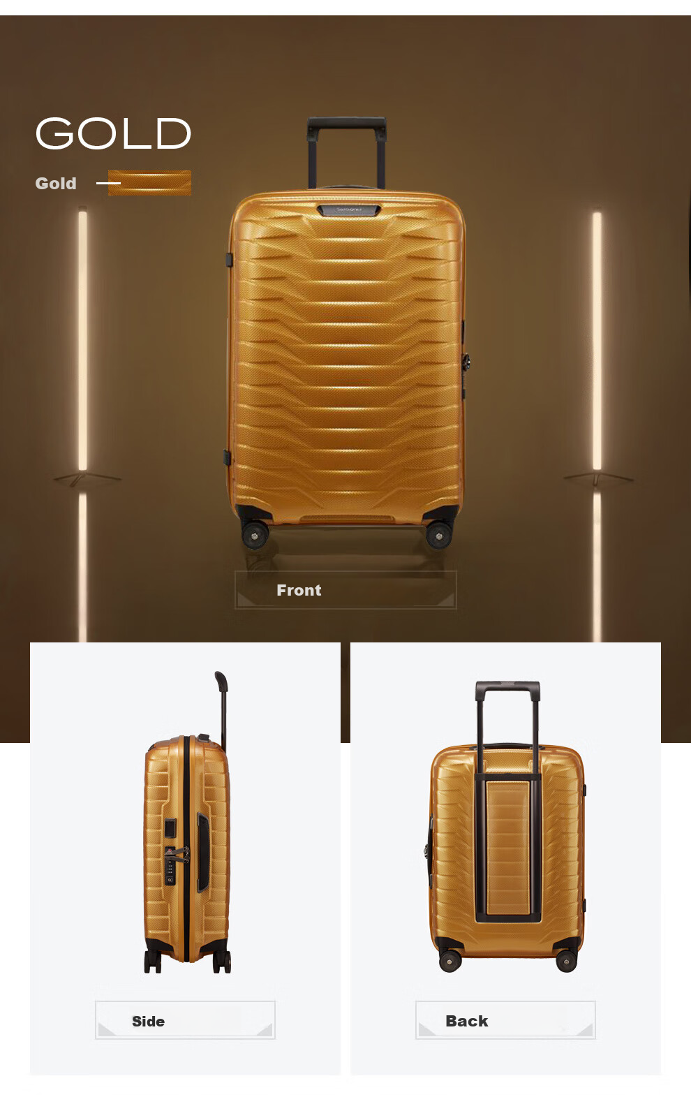 Samsonite 25-inch Trolley Suitcase Innovative Material Armor Travel Carry-on Luggage with Combination Lock CW6 Yellow-Green 14