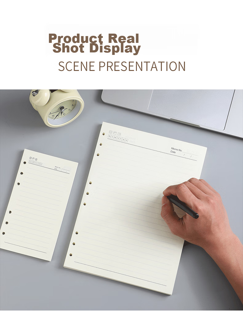 TENGXIONG A5 Loose-Leaf Paper Refill Notebook, 6-Hole Detachable Inner Pages for Error Correction Book, Replacement Core Student Practice Draft Paper with Ruled Lines, Office Memo Pad Customizable Inner Pages 8