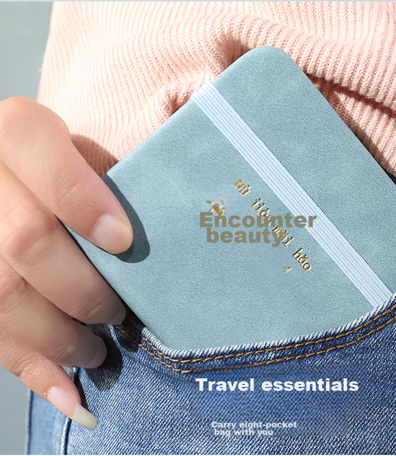 SHEN SHI Pocket Notebook, Journal Cover, Meaningful Design, Portable Mini Diary, Student Stationery, Office Supplies, 100 Sheets JD100-31 Dark Blue, 1 Book 8