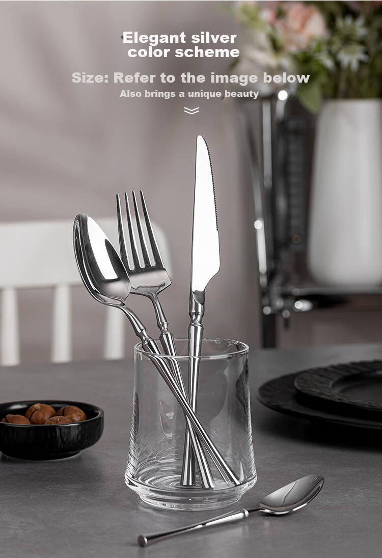Banwushenghuo 304 Stainless Steel Steak Knife And Fork Set, Luxury High-End Western Cutlery, Steak Knife Fork Spoon Set for Home Use 7