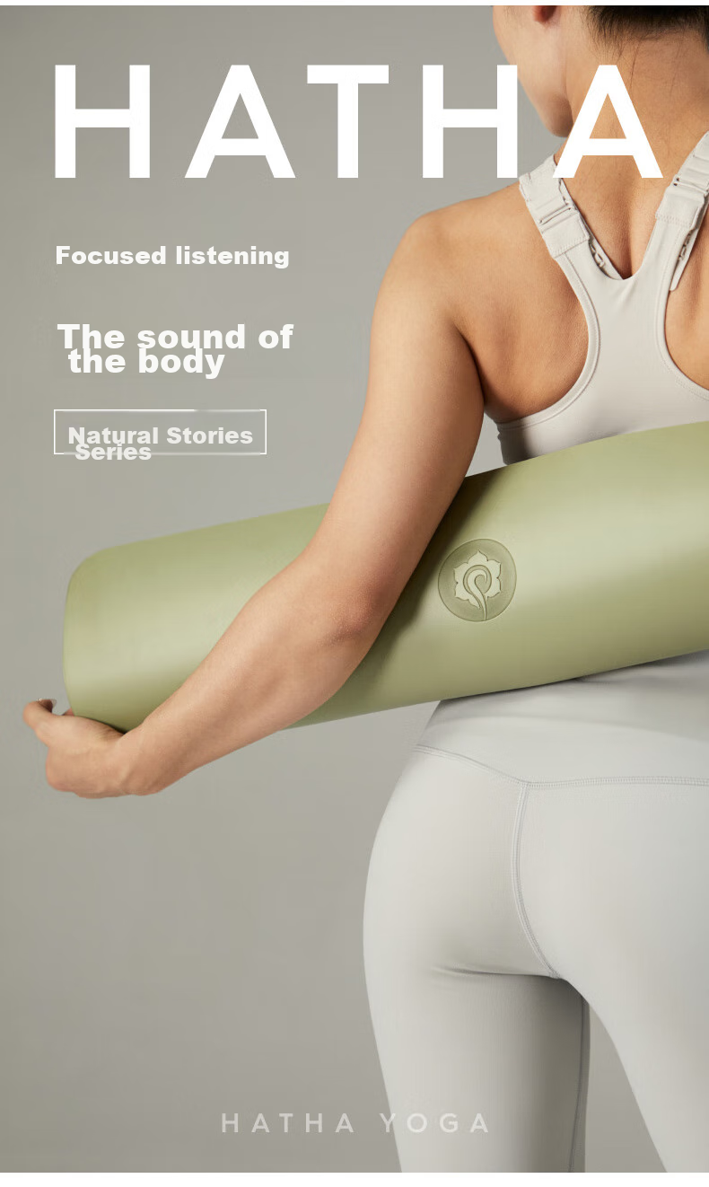 Hata Natural Rubber Non-Slip Yoga Mat, Thickened And Widened for Beginners, Soundproof, Shock-Absorbing, Fitness Mat, Eco-Friendly Home Exercise Mat 3