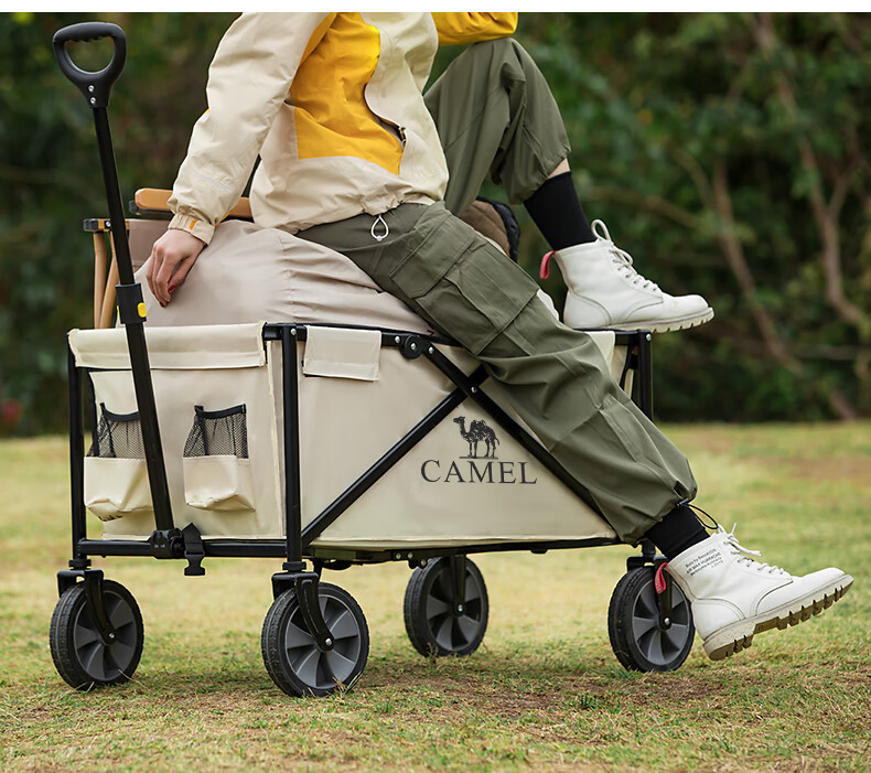CAMEL Outdoor Camping Cart, Portable Folding Picnic Site Trolley, Grocery Shopping Cart, Stroller for Kids, Dog Walking Cart 9