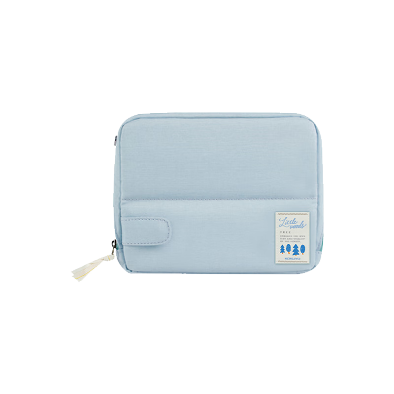 KOKUYO Littlewoods Series HACO HACO Storage Organizer Pouch, Desk Standing Storage Bag, Pencil Case, Snow Blue, 1 Piece, WSG-BBN02LB