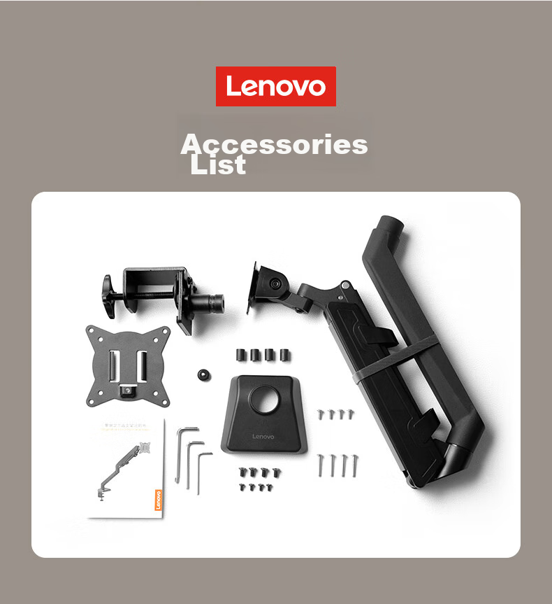 Lenovo Monitor Arm Mechanical Arm Computer Stand Display Screen Bracket Height Adjustable Desk Clamp Rotating Stand 22-40 Inch AD-120 18