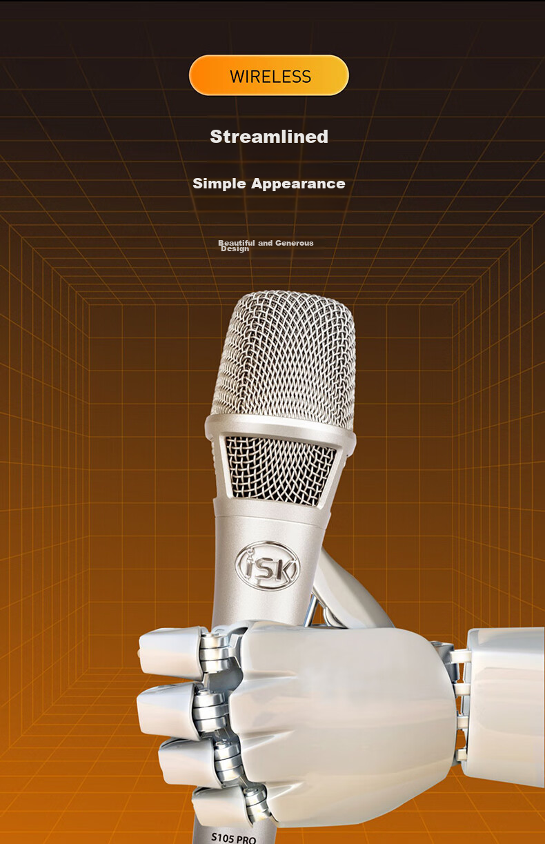 ISK S105 PRO Condenser Microphone Kit for Mobile Phone Live Streaming, Computer, Douyin, Kuaishou, Universal for Streamers, Singing, Quanmin K Song, Recording, Live Broadcasting Equipment Complete Set with Microphones 4