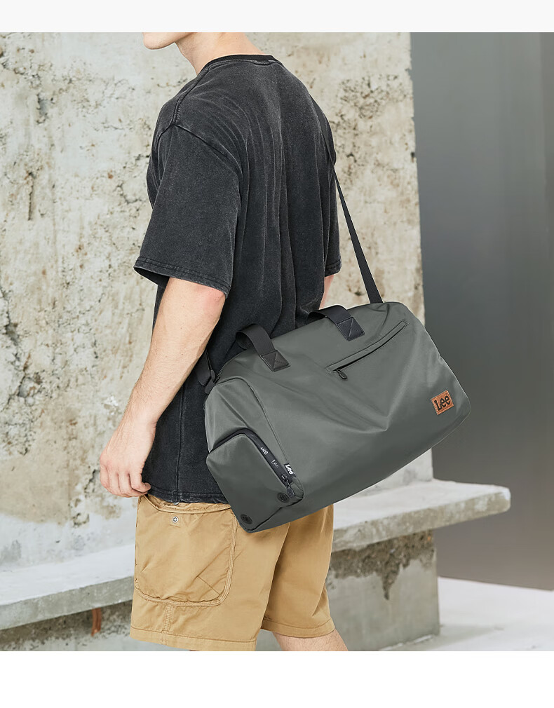 Lee Shoulder Bag for Men, Large Capacity Fitness Bag with Wet And Dry Separation, Travel Bag, Simple Crossbody Bag for Business Trips And Luggage Storage 11