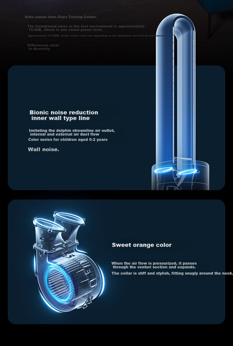 DAEWOO [Little Dolphin] Mother And Baby Grade Purifying Bladeless Tower Fan, DC Inverter Quiet Natural Gentle Wind Wide-Angle Oscillating Ambient Light Floor Fan, AM08S Mid-Autumn Festival Gift 11