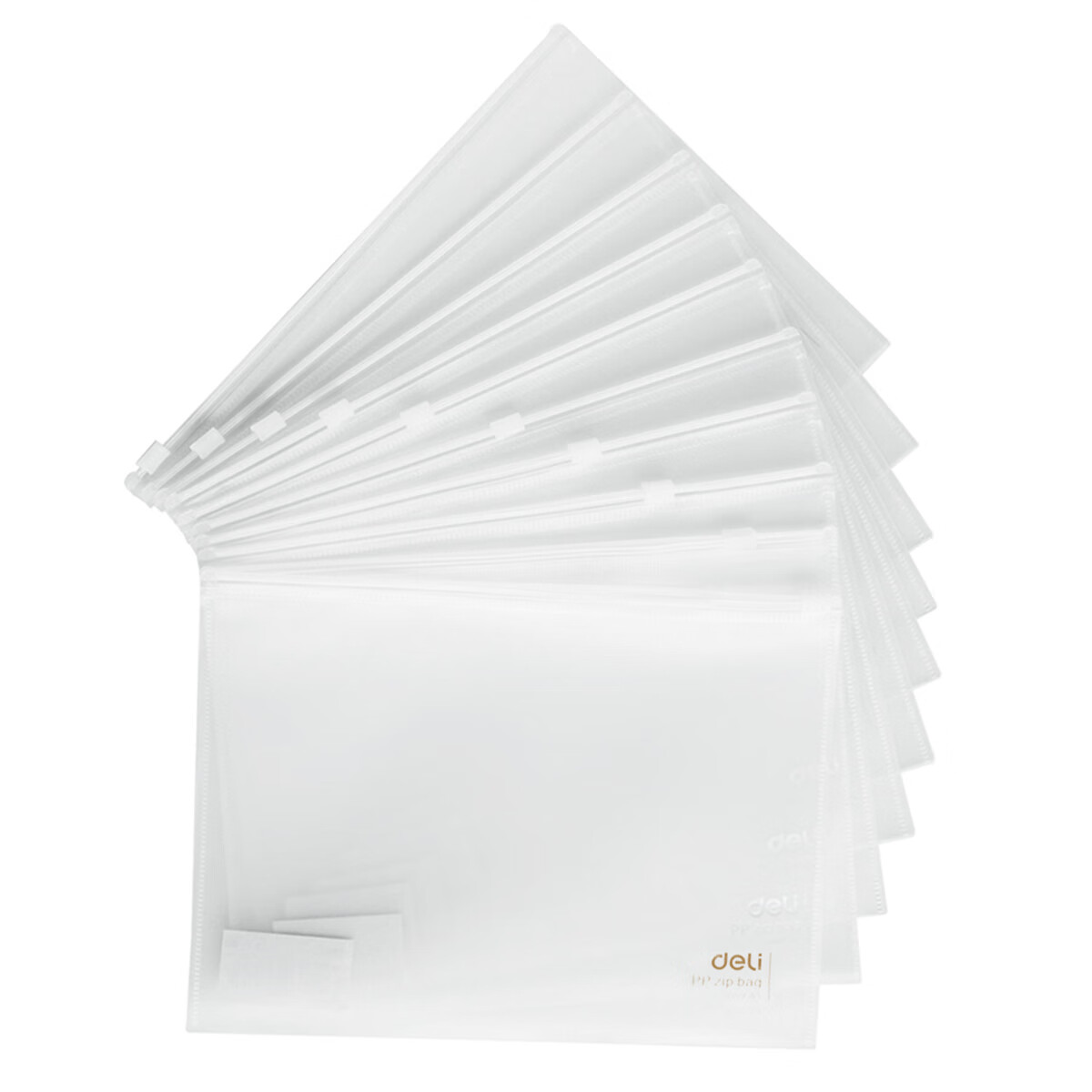 Deli School Supplies, 10 Pieces/A5 Zipper Pouches, Frosted Subject Classification File Folders for Elementary Students, Document Storage, Exam Paper Organizer, Financial Voucher Holder, Transparent 5589