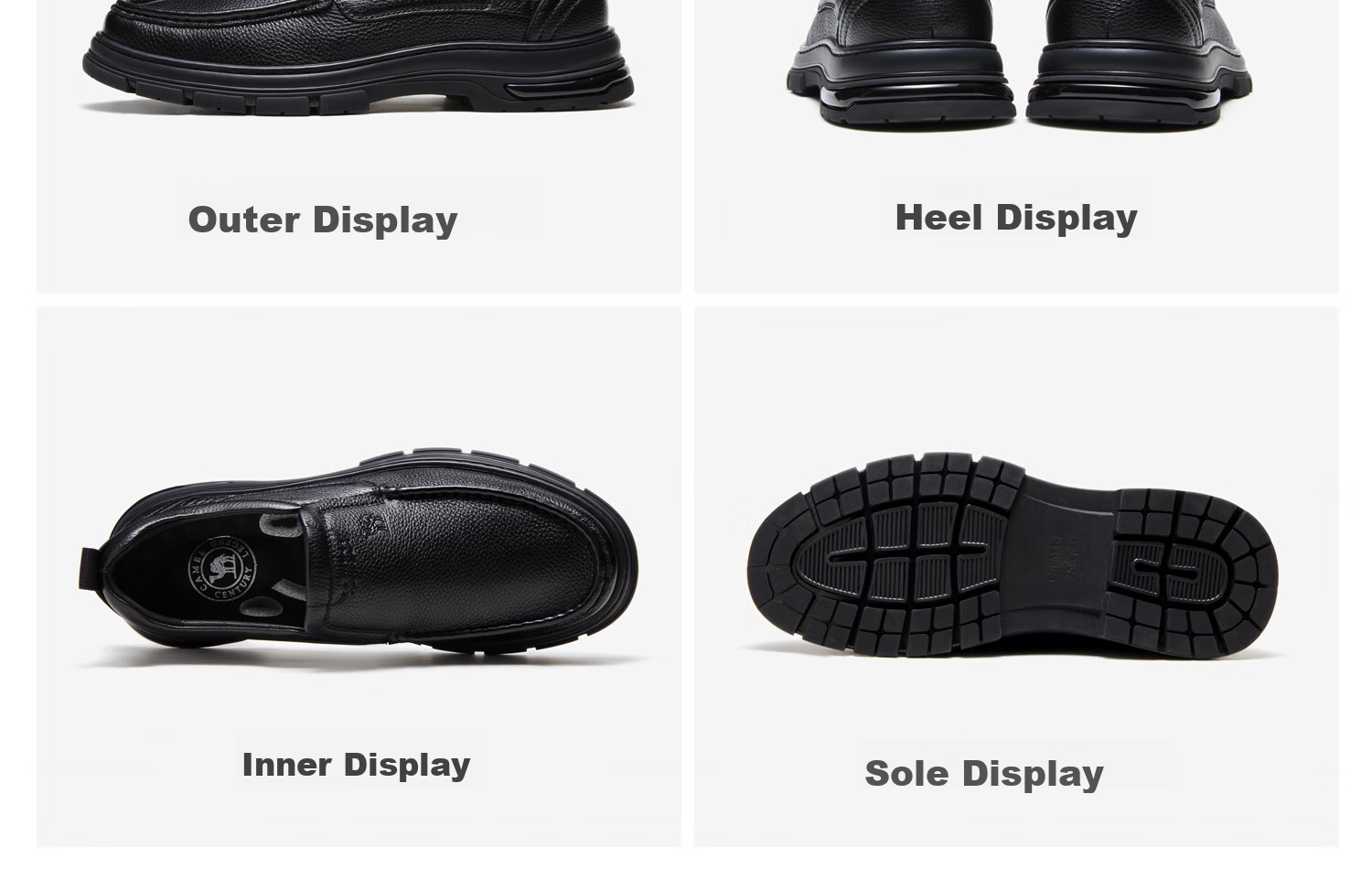 CAMEL Leather Comfortable Work Casual Dad Classic Business Shoes for Men, G14A211653, Black, Size 38 17