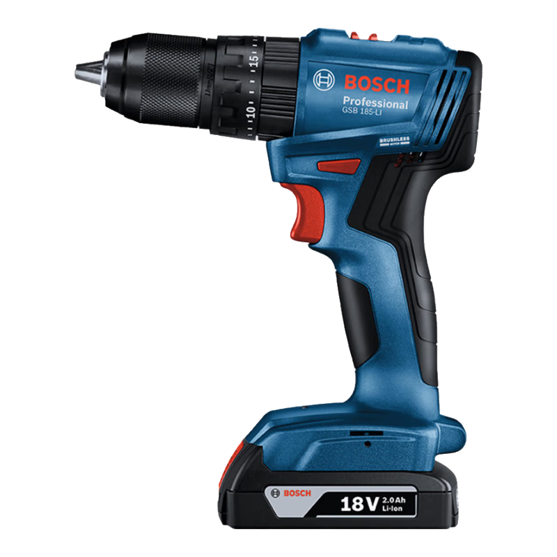 BOSCH Electric Drill, Impact Drill, Power Screwdriver, Wall Drilling, Brushless Lithium Battery GSB185 18V Dual Battery Xiaohaxia Set
