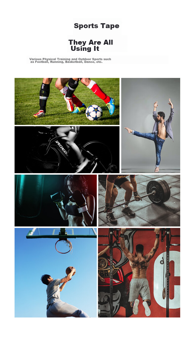 Kangmashi White Tape Sports Adhesive Tape for Basketball Foot Tape, Volleyball Finger And Wrist Bandage, Soccer Ankle Fixation Strap 3
