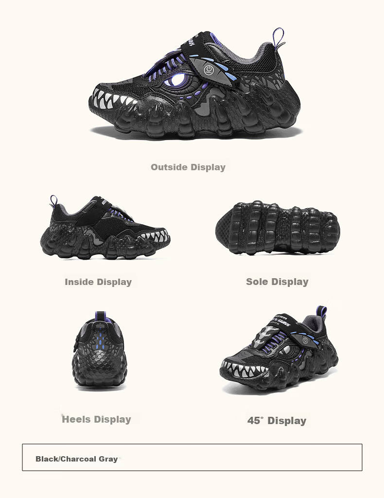 Skechers, Self-Operated Boys' And Men's Monster Velcro Light-Up Sneakers, Children's Running Shoes, 400112L 25