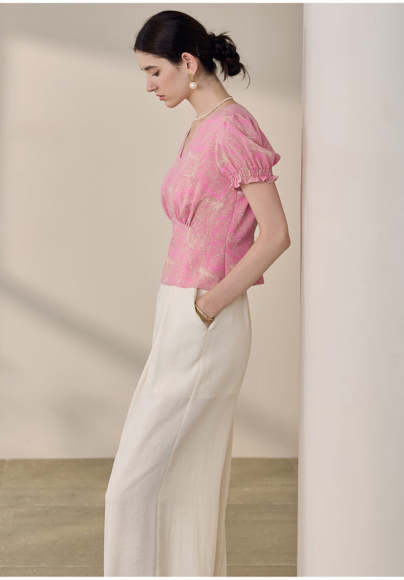 ROEYSHOUSE Women's Summer High-Waist Linen Casual Wide-Leg Pants 12289 Off-White 2XL 26