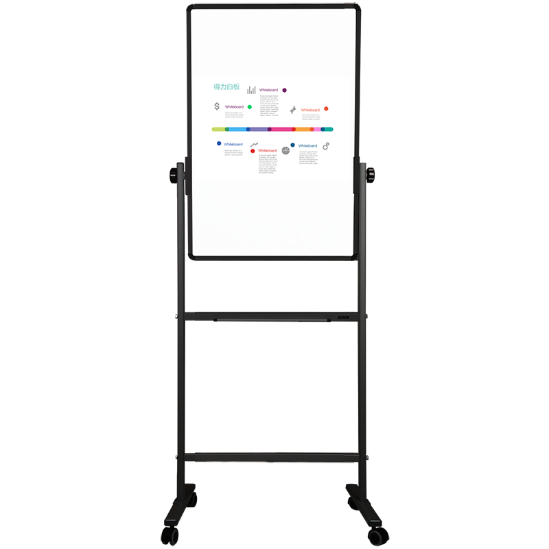 Deli Premium Series H-Shaped Stand Whiteboard 90*60cm Movable Rotatable Double-Sided Magnetic Whiteboard for Home Office Meeting Blackboard Writing Board 7881