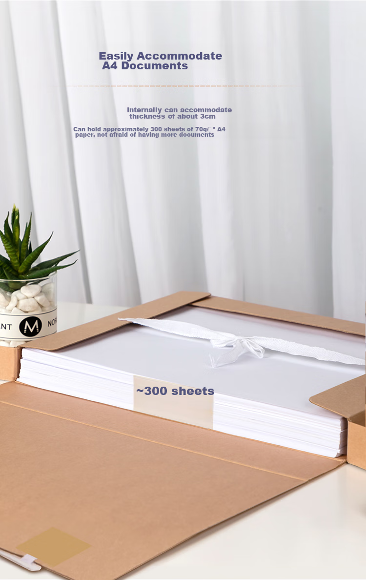 Deli 10 Pieces, 30mm Mixed Pulp 300g Kraft Paper File Boxes, Archive Boxes, Thickened Desktop Financial Party Building Exam Paper Storage Bill Organizer, 63205 5
