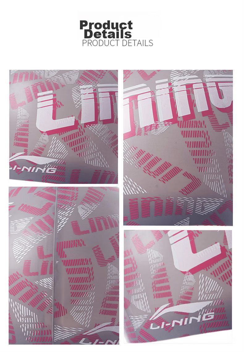 Li-Ning Swimming Cap, Long Hair Silicone Waterproof Swim Cap, Unisex Fashion Printed Comfortable Non-Binding Swim Cap LNMT522-1 White 7