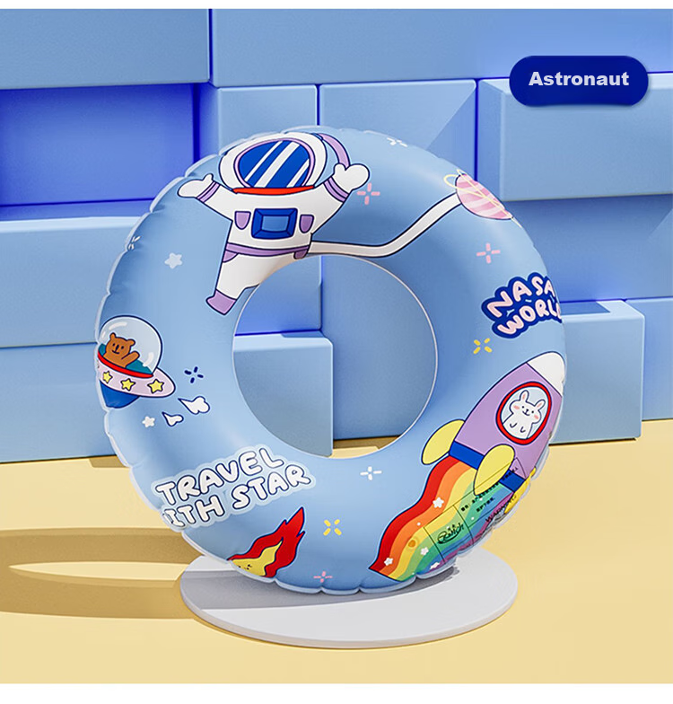 Youyou Thickened Anti-Tip Double Airbag Swimming Ring Unisex Children's Float 96411 Blue Butterfly 70cm 9