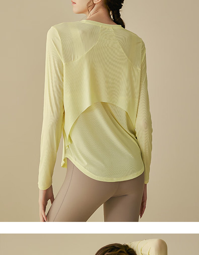 XUEXIMAN Yoga Wear for Women, Loose-Fitting Breathable Sports Top, Running Quick-Dry Training Long-Sleeve T-Shirt, Fitness Clothing, Autumn And Winter Outerwear 17
