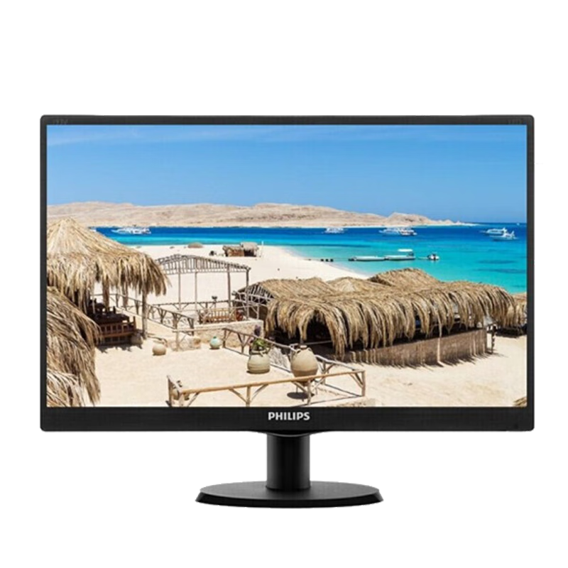 PHILIPS 18.5-Inch Office Monitor, LED Low Blue Light, Flicker-Free, DVI+VGA, Wall-Mountable, Surveillance Monitor, Computer Display Screen, 193V5LSB25