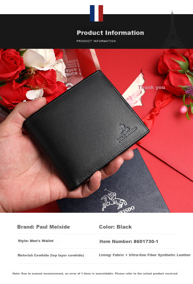 POLOMEISDO Men's Leather Belt And Wallet Set, Genuine Leather Gift Box, Self-Operated Birthday Present for Boyfriend, Husband, Father, Practical Gift 13