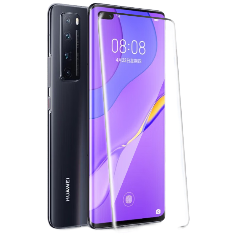 Baosou [Damage Compensation] Tempered Glass Screen Protector for Huawei Nova 7 Pro Full-Coverage Curved HD Anti-Scratch Anti-Fingerprint Film