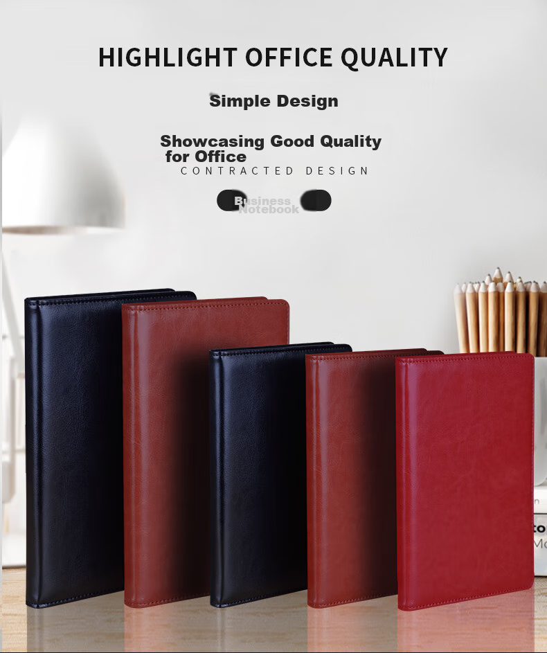 Bailiwen H10518 Black 18K Business Notebook, High-Quality Office Journal, Thickened Premium Diary, 200 Pages, Faux Leather Cover Work Notebook 1