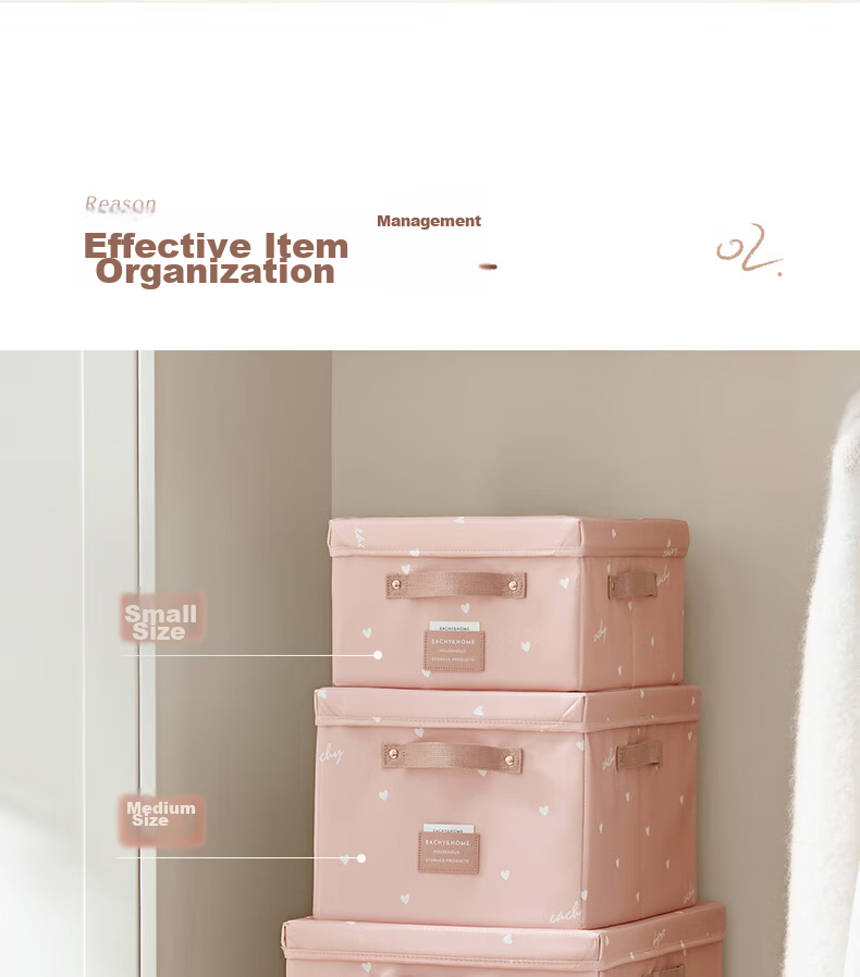 EACHY Foldable Clothes Storage Box, 40L Capacity, Pink Color, 1 Piece 9