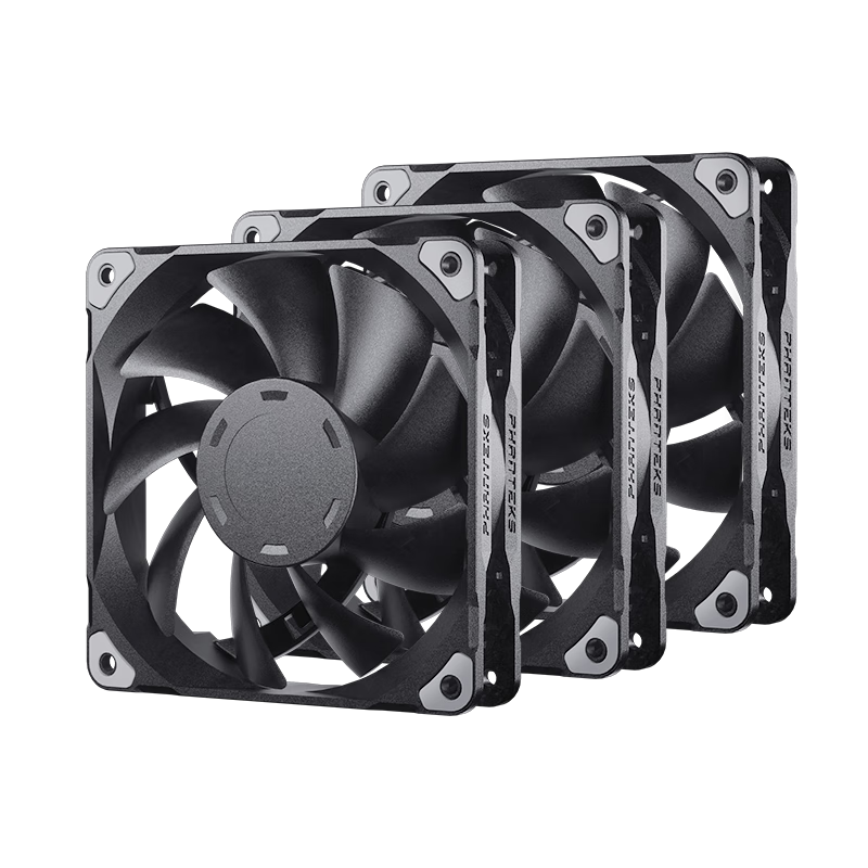 PHANTEKS M25 Elegant Black 14cm Desktop Case Cooling Fan X3 Bundle (FDB Hydraulic Bearing, Series Connection Cable, 4-Pin PWM Temperature Control, Enhanced Airflow)