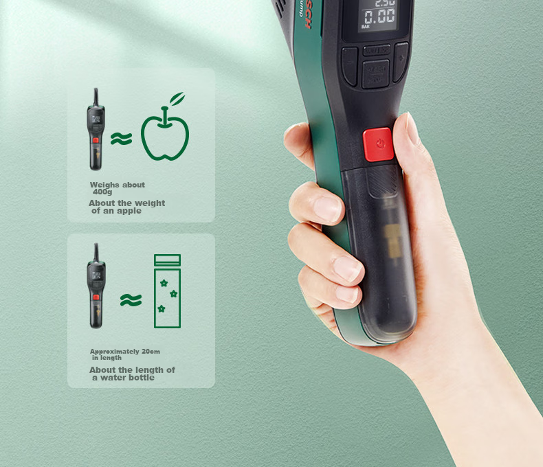 BOSCH Car Air Pump Inflator for Sedans And Cars, High-Power Single-Cylinder Portable Cycling Pump 23
